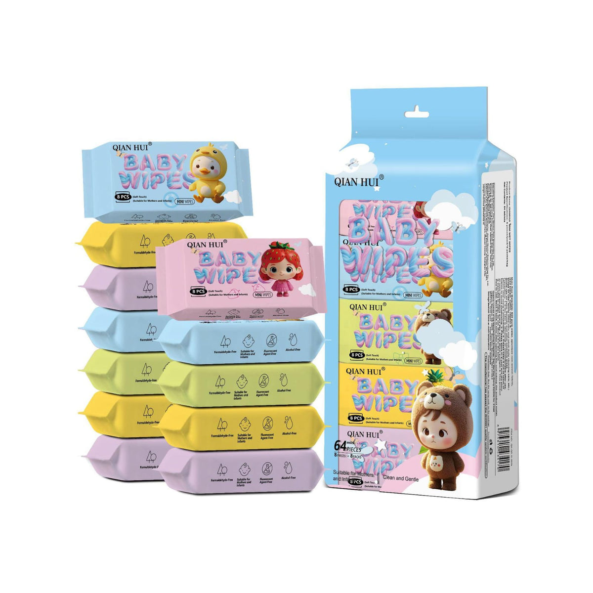 8pcs Wet Wipes