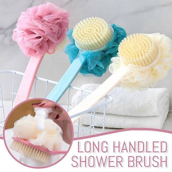 Long Handle Bath Sponge and Brush