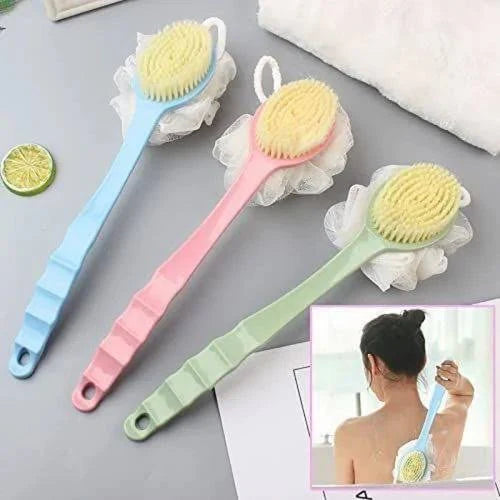 Long Handle Bath Sponge and Brush
