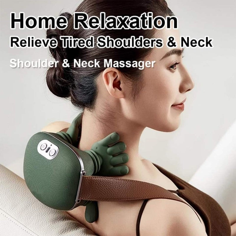 4D Shiatsu Neck Massager with Heat – Deep Tissue Pain Relief Electric Kneader