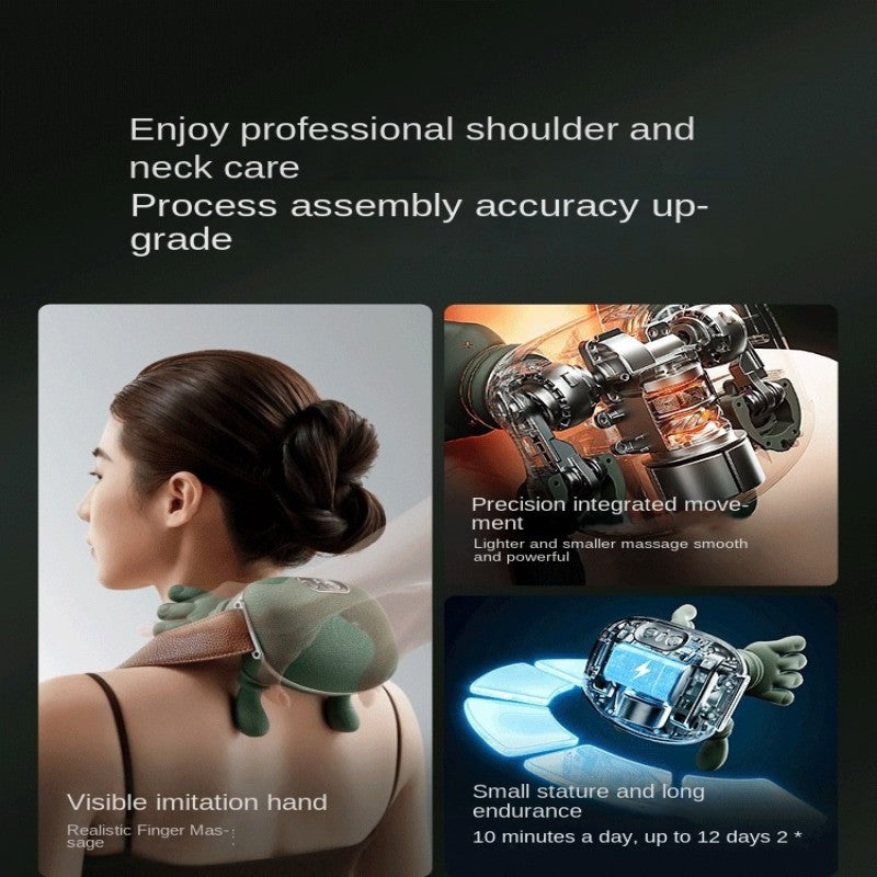 4D Shiatsu Neck Massager with Heat – Deep Tissue Pain Relief Electric Kneader