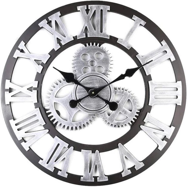 Roman Wall Clock Silver