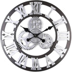 Roman Wall Clock Silver