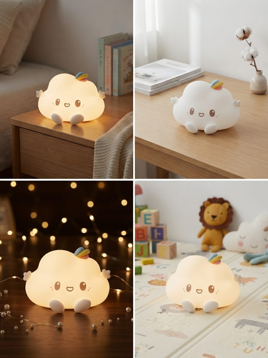 Smiley Cloud Silicone Night Lamp
